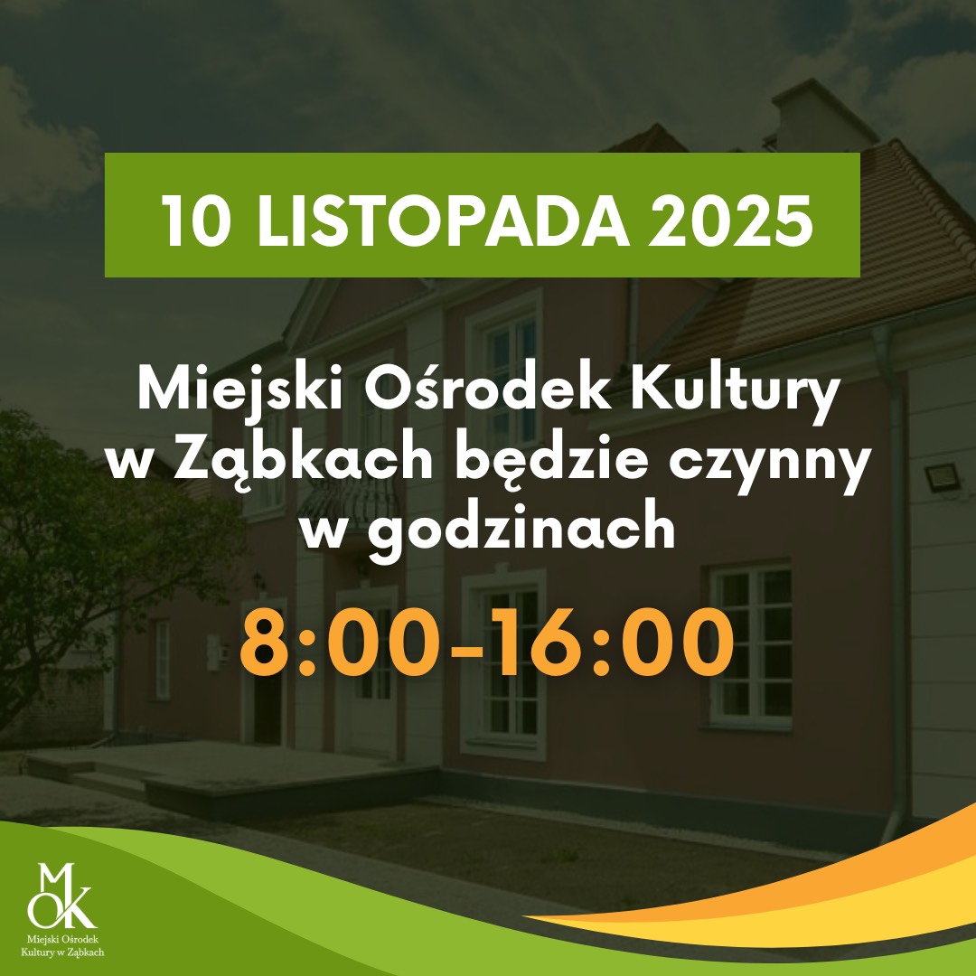 Godziny otwarcia MOK 10.11.2025